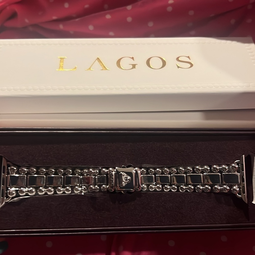 Lagos Stainless Steel Smart Caviar Apple Watch Band - Picture 7 of 8